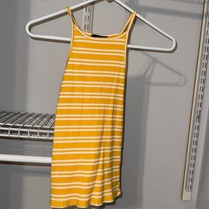 Yellow and White Halterneck Tank Top